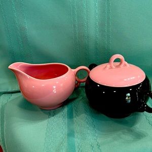 - MCM Porcelain creme and sugar. Pink and Black.